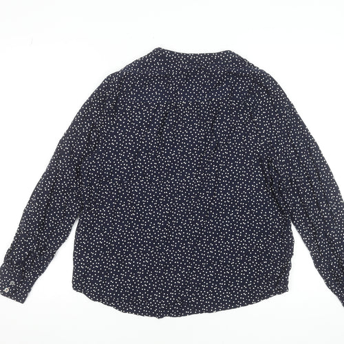 Marks and Spencer Women's Blue Polka Dot Long Sleeve Blouse Size 12