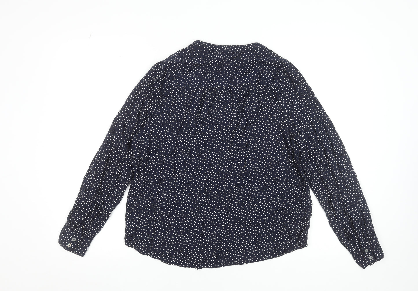 Marks and Spencer Women's Blue Polka Dot Long Sleeve Blouse Size 12