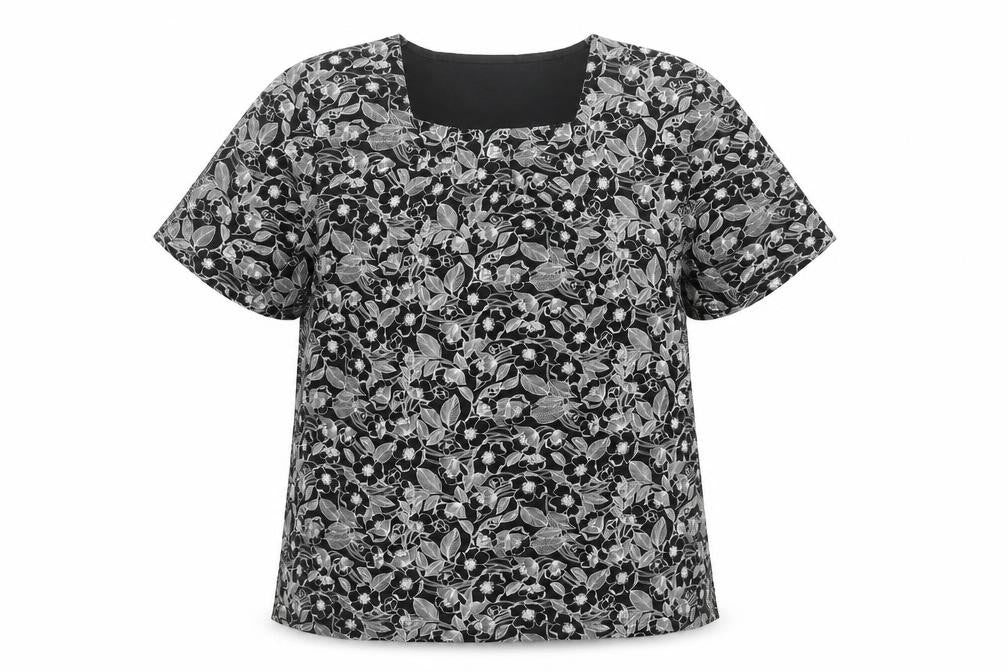 Tigi Women's Black Floral Viscose Stretch T-Shirt Size 18