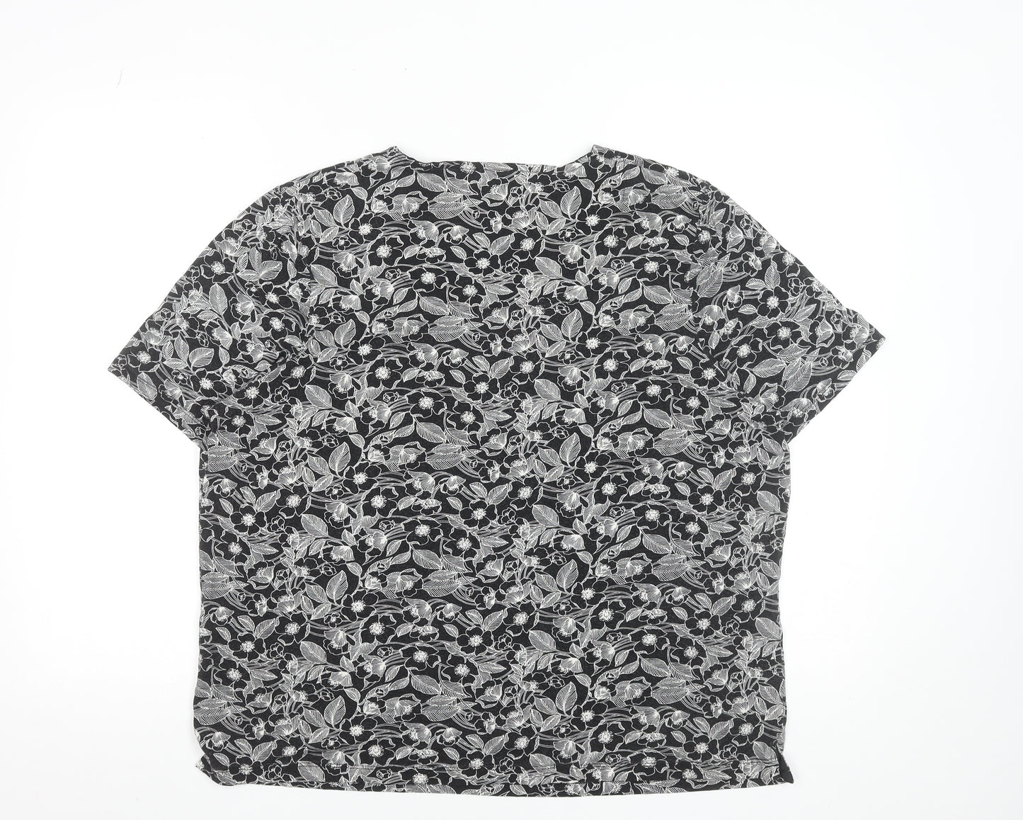 Tigi Women's Black Floral Viscose Stretch T-Shirt Size 18