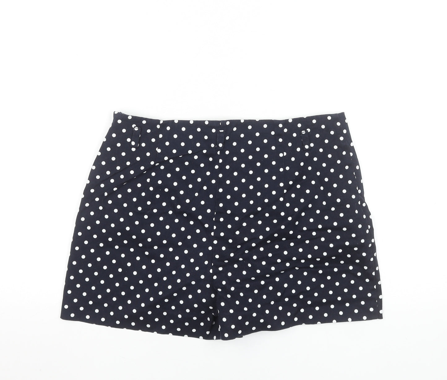 Dunnes Stores Women Blue Polka Dot Cotton Chino Shorts Size 12