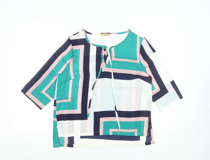 Sweet Miss Women's Multicoloured Geometric Tunic Blouse Size S