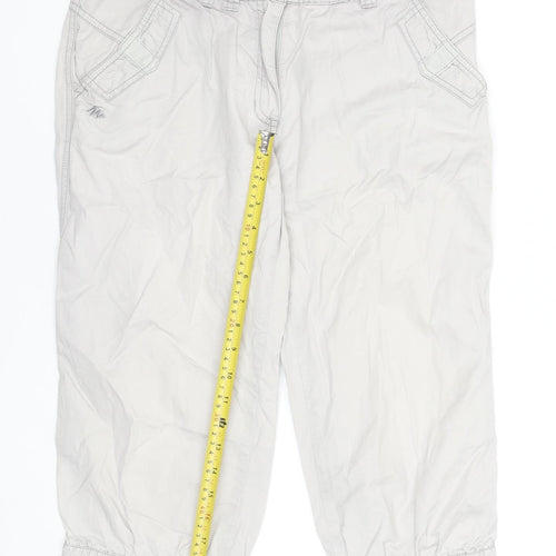 Decathlon Women Beige Cotton Capri Trousers Size 12