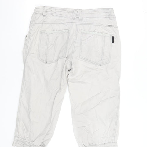 Decathlon Women Beige Cotton Capri Trousers Size 12