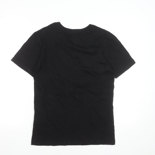 Kenzo Men Black Small Tiger Logo Embroidered Designer T-Shirt