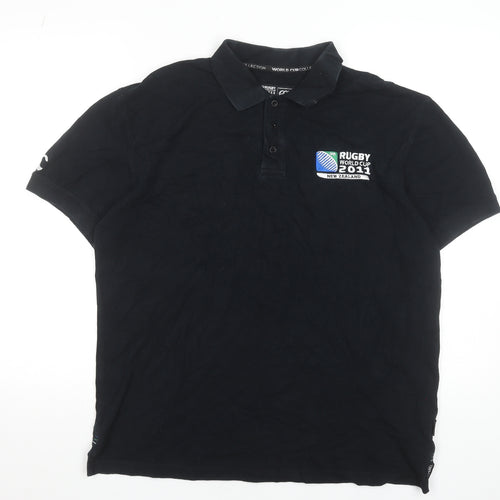 Canterbury Men’s Black Rugby World Cup 2011 Polo Shirt Size L