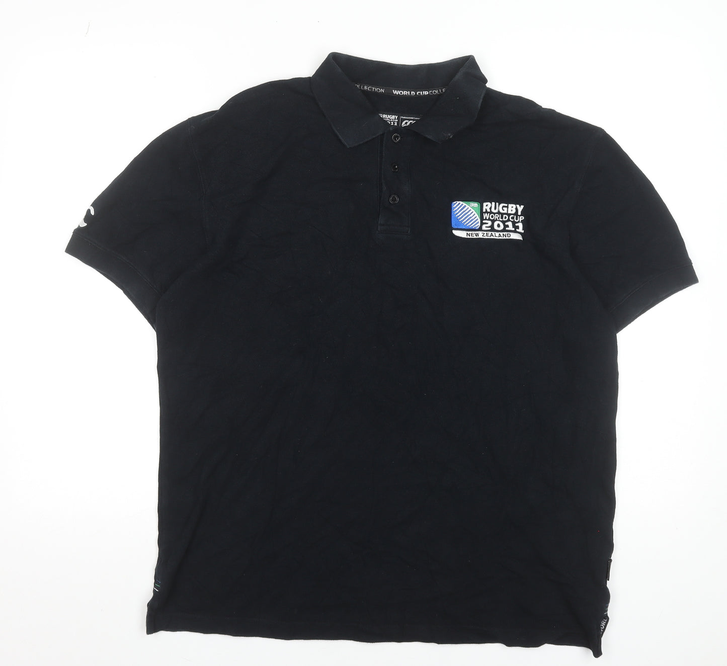 Canterbury Men’s Black Rugby World Cup 2011 Polo Shirt Size L