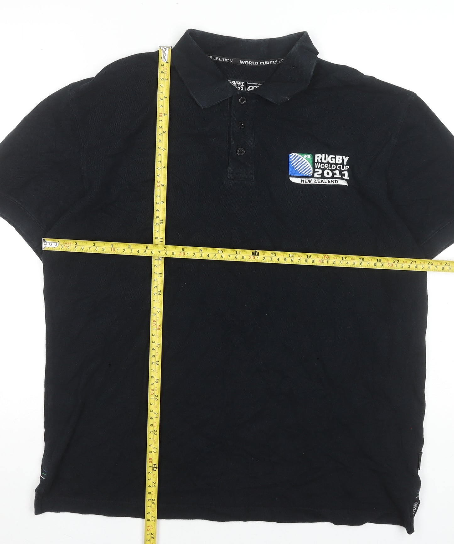 Canterbury Men’s Black Rugby World Cup 2011 Polo Shirt Size L