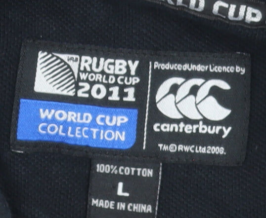 Canterbury Men’s Black Rugby World Cup 2011 Polo Shirt Size L