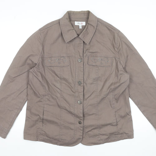 Oscar B. Women's Brown Cotton Stretch Jacket Size 20 Casual