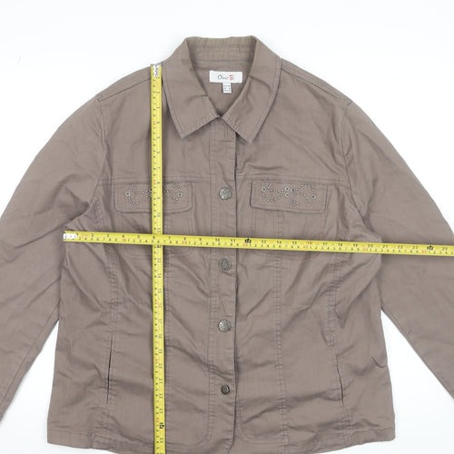 Oscar B. Women's Brown Cotton Stretch Jacket Size 20 Casual