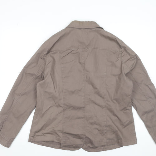 Oscar B. Women's Brown Cotton Stretch Jacket Size 20 Casual