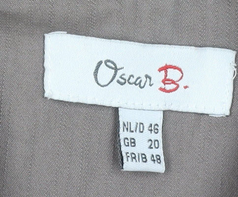 Oscar B. Women's Brown Cotton Stretch Jacket Size 20 Casual