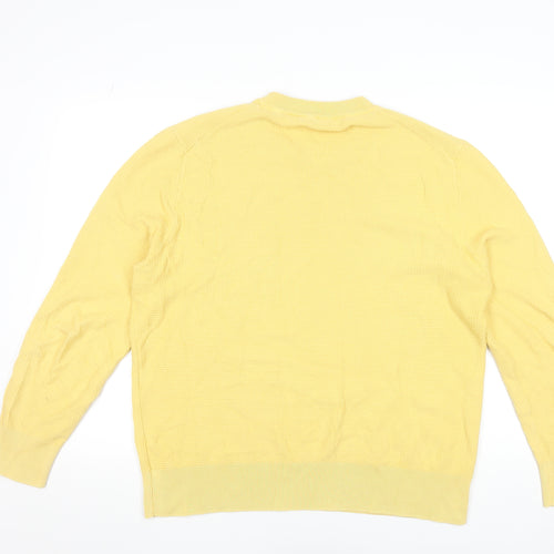Zara Men’s Yellow Cotton Knit Crew Neck Pullover Sweatshirt Size L