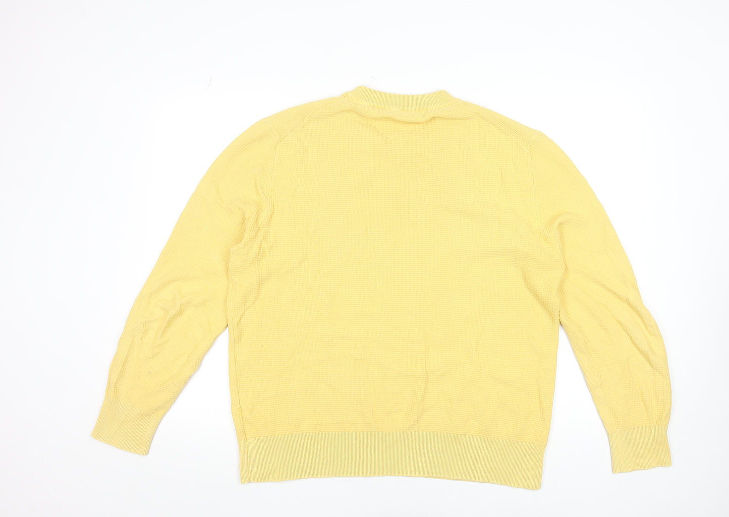 Zara Men’s Yellow Cotton Knit Crew Neck Pullover Sweatshirt Size L