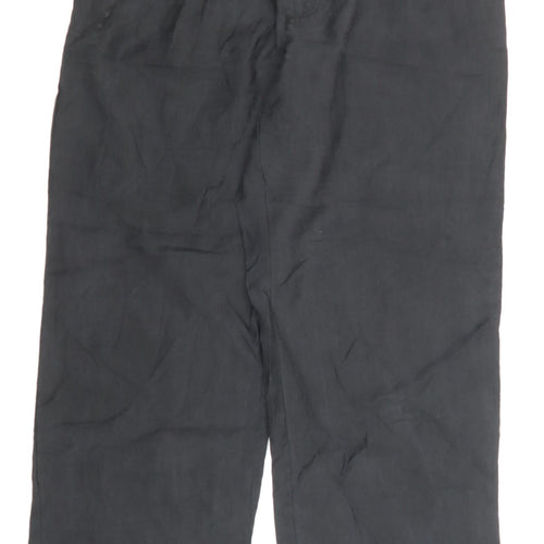 Zara Women Black Size S Cropped Wide-Leg Trousers