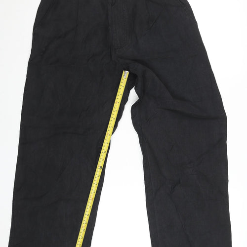 Zara Women Black Size S Cropped Wide-Leg Trousers