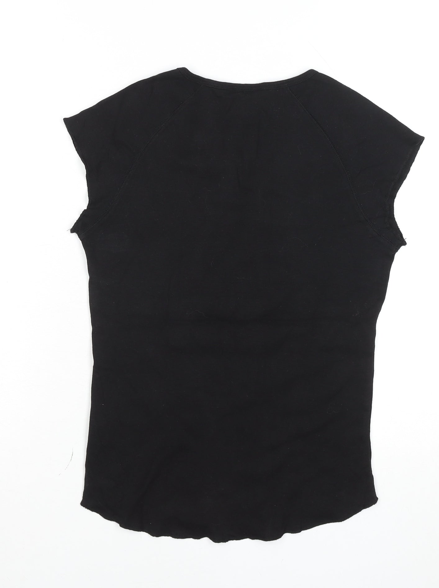 Valeria Womens Black Graphic Cuba T-Shirt Size M Short Sleeve Casual