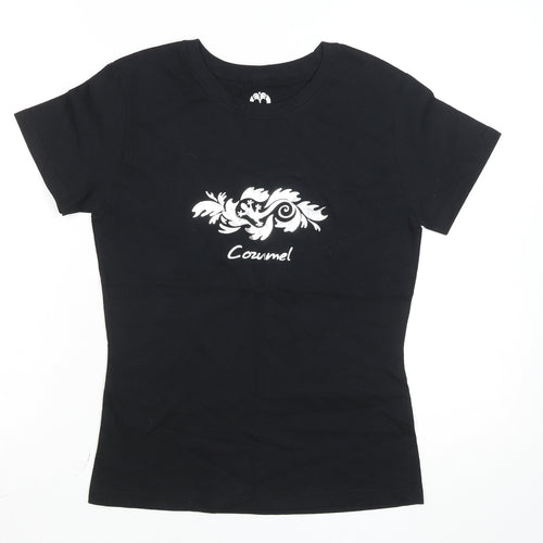 Tropical Relax Womens Black Cotton Cozumel T-Shirt M Short Sleeve