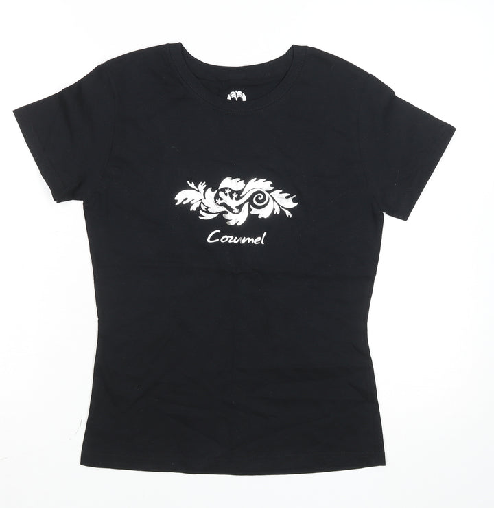 Tropical Relax Womens Black Cotton Cozumel T-Shirt M Short Sleeve