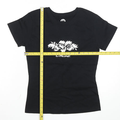 Tropical Relax Womens Black Cotton Cozumel T-Shirt M Short Sleeve