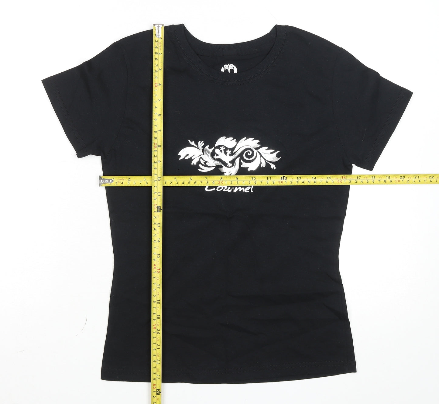 Tropical Relax Womens Black Cotton Cozumel T-Shirt M Short Sleeve