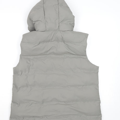 Primark Women Grey Hooded Padded Puffer Waistcoat Size M 12/14