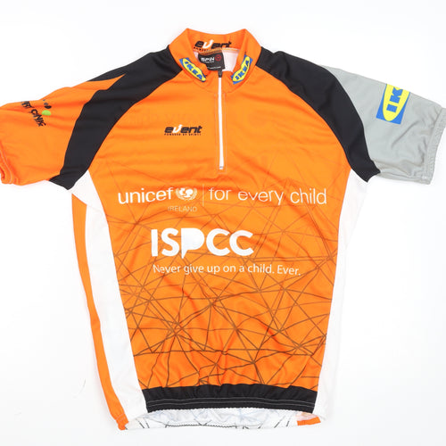 Event Men’s Orange Cycling Jersey M Short Sleeve 1/4 Zip Quick Dry Top