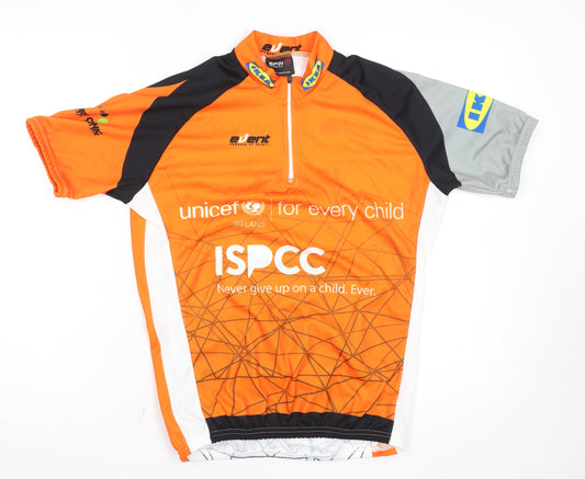 Event Men’s Orange Cycling Jersey M Short Sleeve 1/4 Zip Quick Dry Top