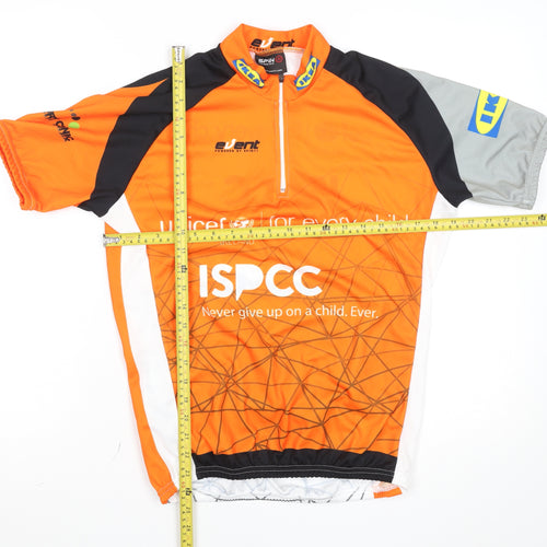 Event Men’s Orange Cycling Jersey M Short Sleeve 1/4 Zip Quick Dry Top