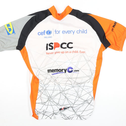 Event Men’s Orange Cycling Jersey M Short Sleeve 1/4 Zip Quick Dry Top