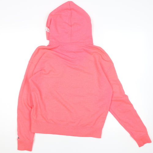 Tommy Jeans Women's Pink XS Pullover Hoodie with Logo Print