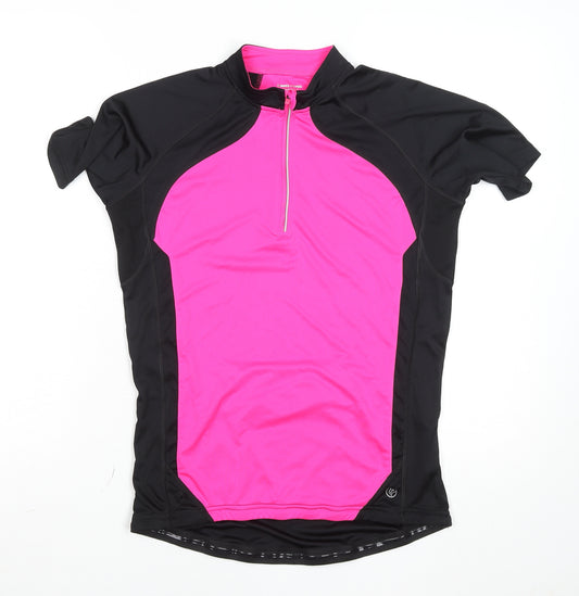 St. Bernard Men’s Pink Cycling Jersey T-Shirt Medium 1/4 Zip