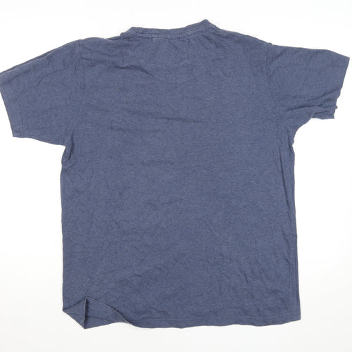 Diesel Men's Blue XL Vintage Varsity Denim Cotton T-Shirt