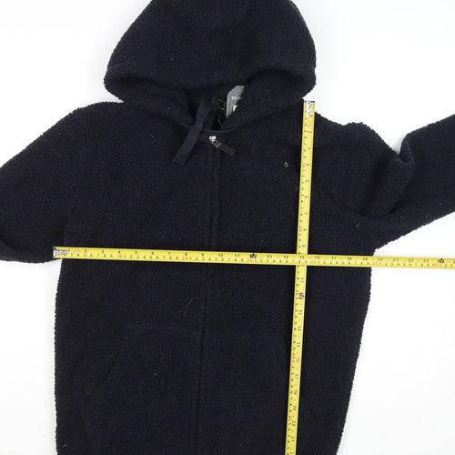 Brave Soul Mens Black Fleece Hooded Zip Jacket Size S Regular Fit