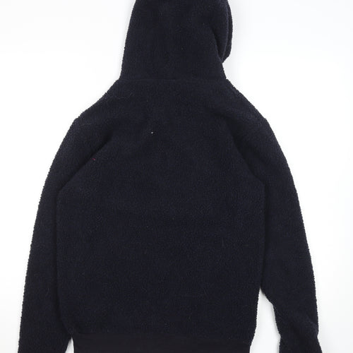 Brave Soul Mens Black Fleece Hooded Zip Jacket Size S Regular Fit