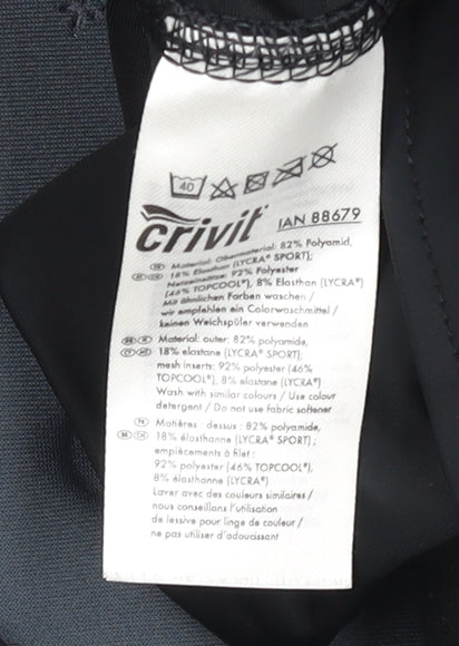 Crivit Men’s Black L Compression Cycling Leggings Breathable Padded