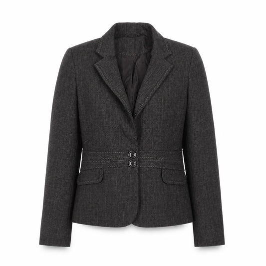 Front view of F&F Women Brown, size 12, Tailored Two-Button Suit Jacket
