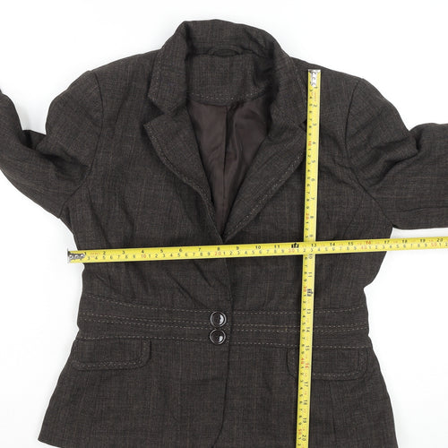 F&F Women Brown Size 12 Tailored Two-Button Suit Jacket