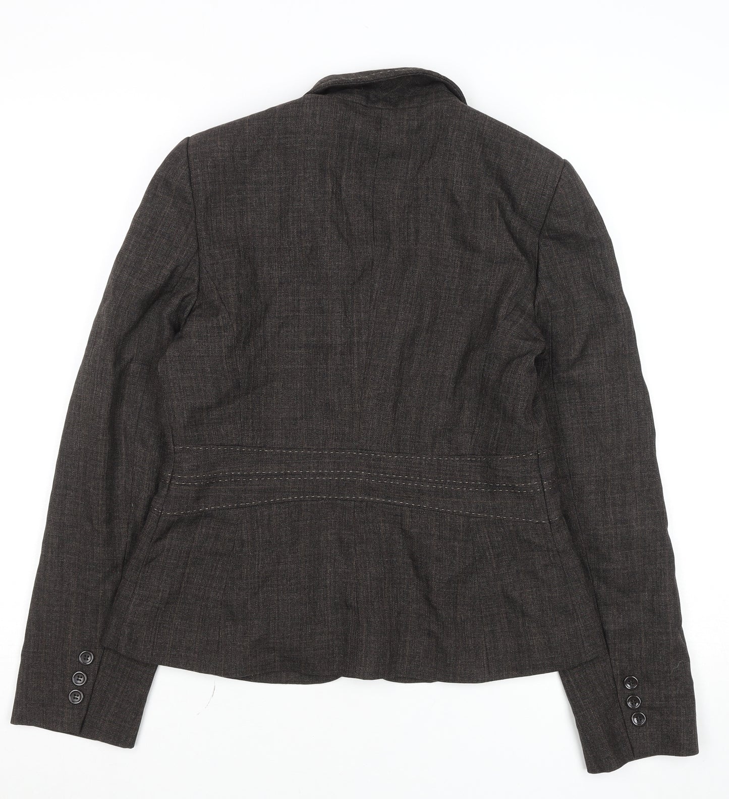 F&F Women Brown Size 12 Tailored Two-Button Suit Jacket