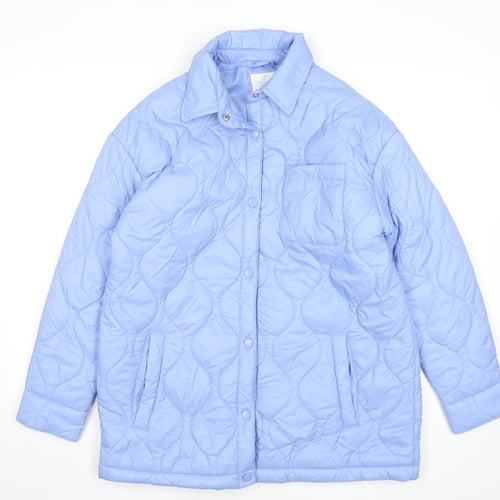 Primark Women’s Blue Quilted Mid-Length Jacket XS