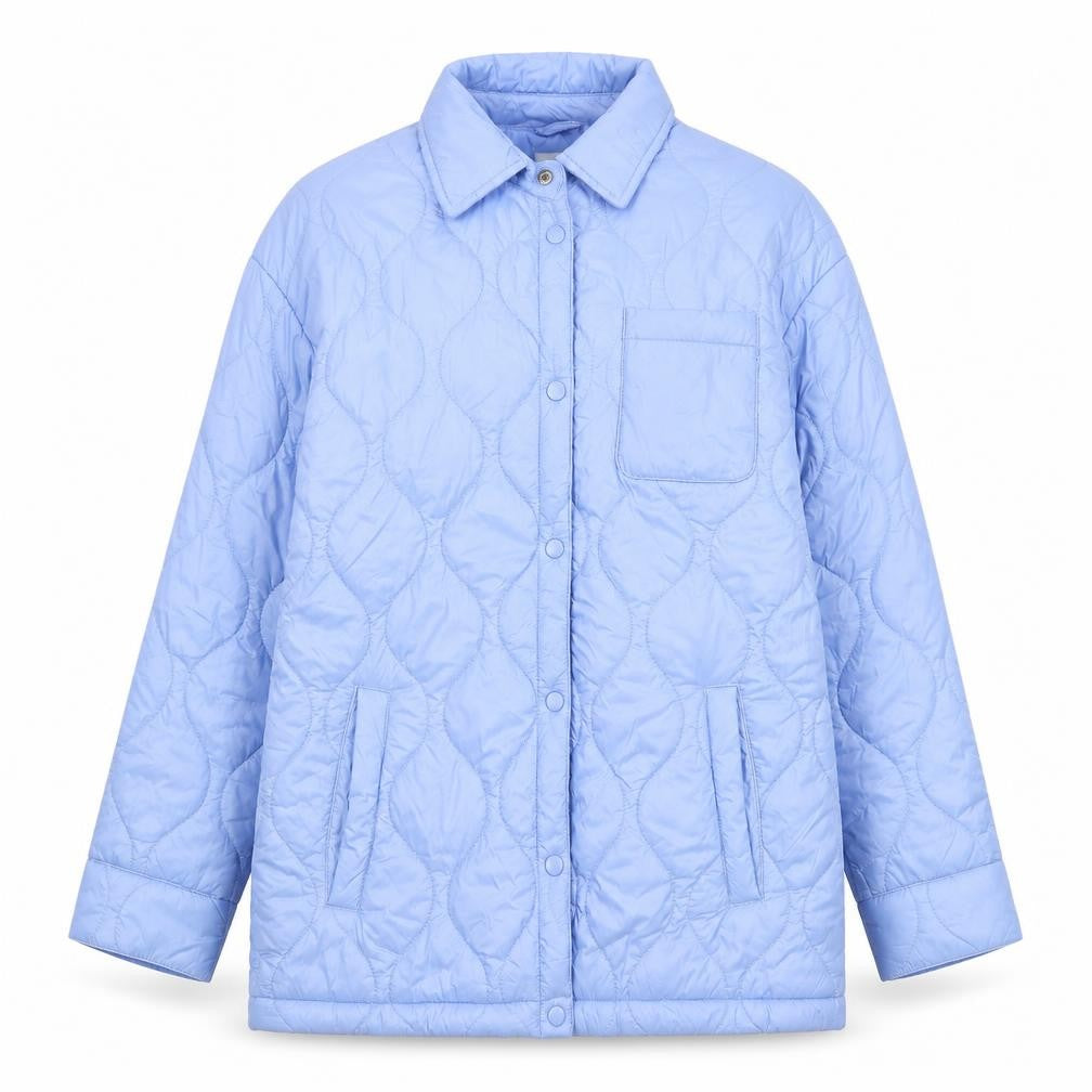 Front view of Primark Women’s Blue Quilted Mid-Length Jacket XS