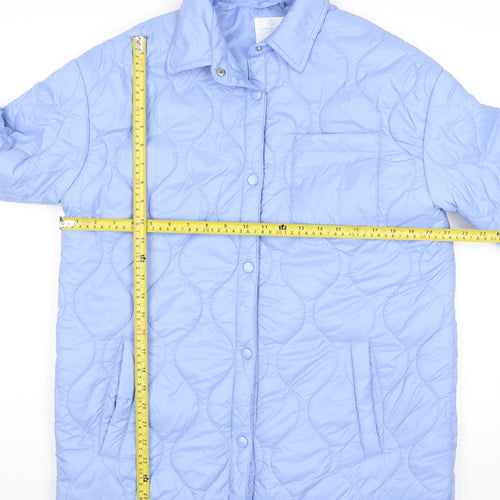 Primark Women’s Blue Quilted Mid-Length Jacket XS