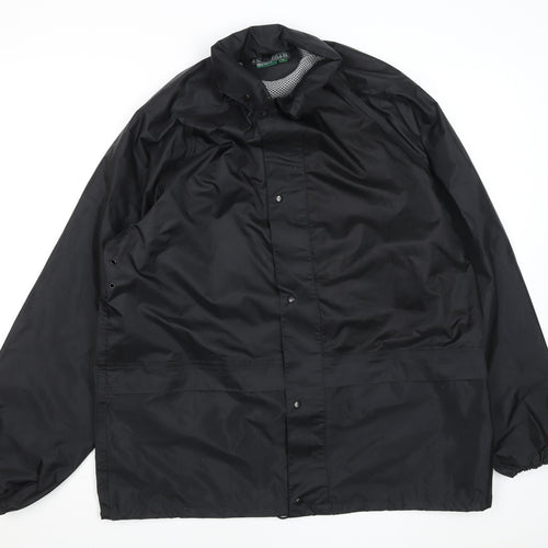 Footpath Men's Black Waterproof Windbreaker Jacket Size M Outdoor PVC