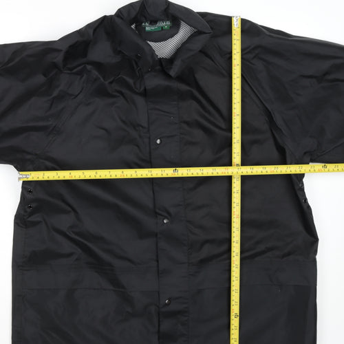 Footpath Men's Black Waterproof Windbreaker Jacket Size M Outdoor PVC