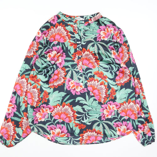 Gallery Women’s Multicoloured Floral Long Sleeve Tunic Blouse UK 12