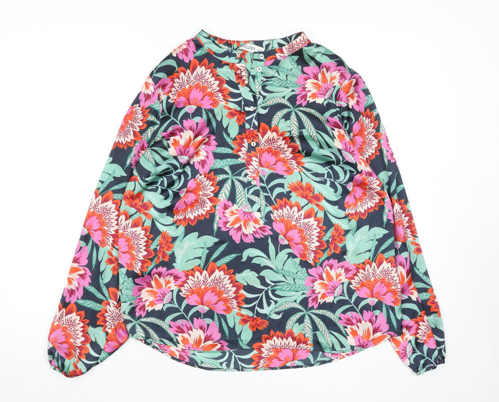 Gallery Women’s Multicoloured Floral Long Sleeve Tunic Blouse UK 12
