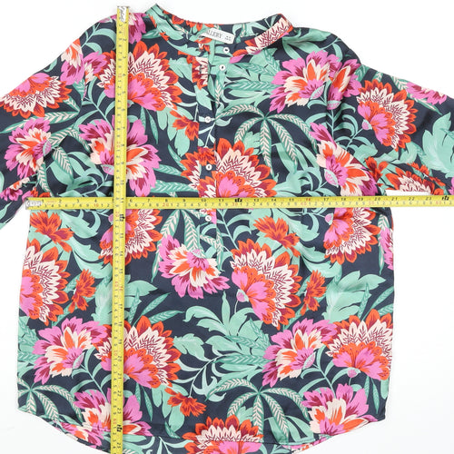 Gallery Women’s Multicoloured Floral Long Sleeve Tunic Blouse UK 12
