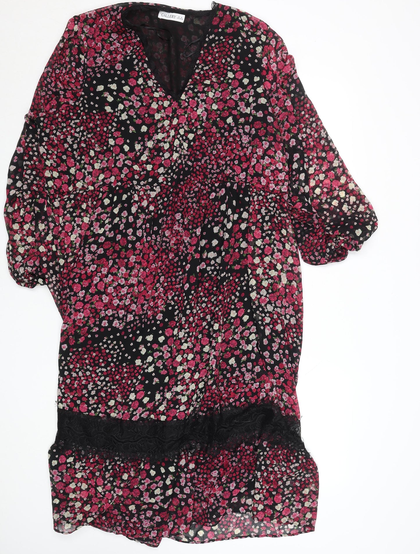 Gallery Women’s Multicoloured Floral Lace Fit & Flare Dress XL