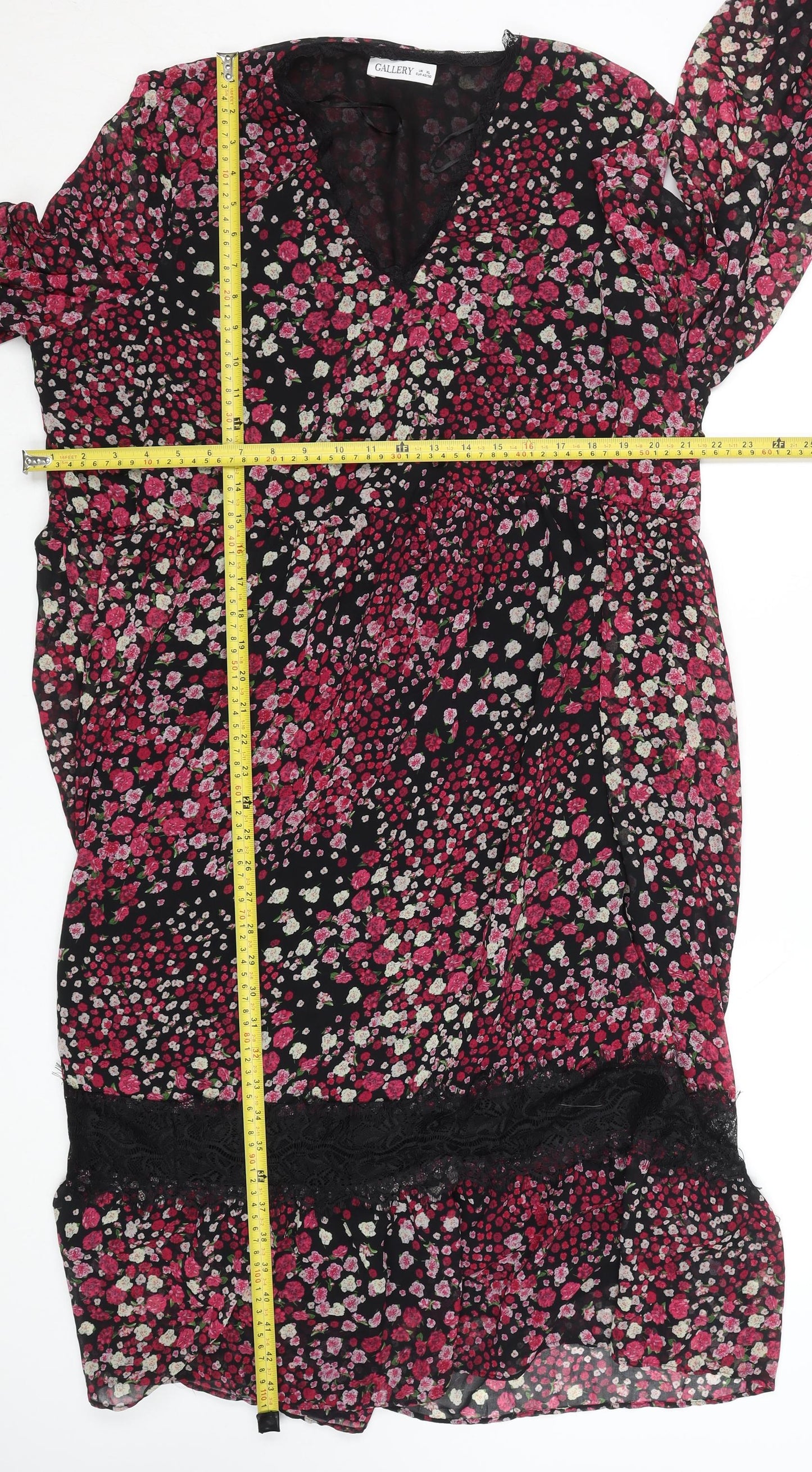 Gallery Women’s Multicoloured Floral Lace Fit & Flare Dress XL